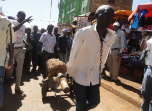 Conman forced to drag 150kg concrete through Nyeri streets