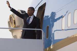 US President Barack Obama boards Air Force One prior to departing from Andrews Air Force Base in Maryland on July 23, 2015 for Kenya.