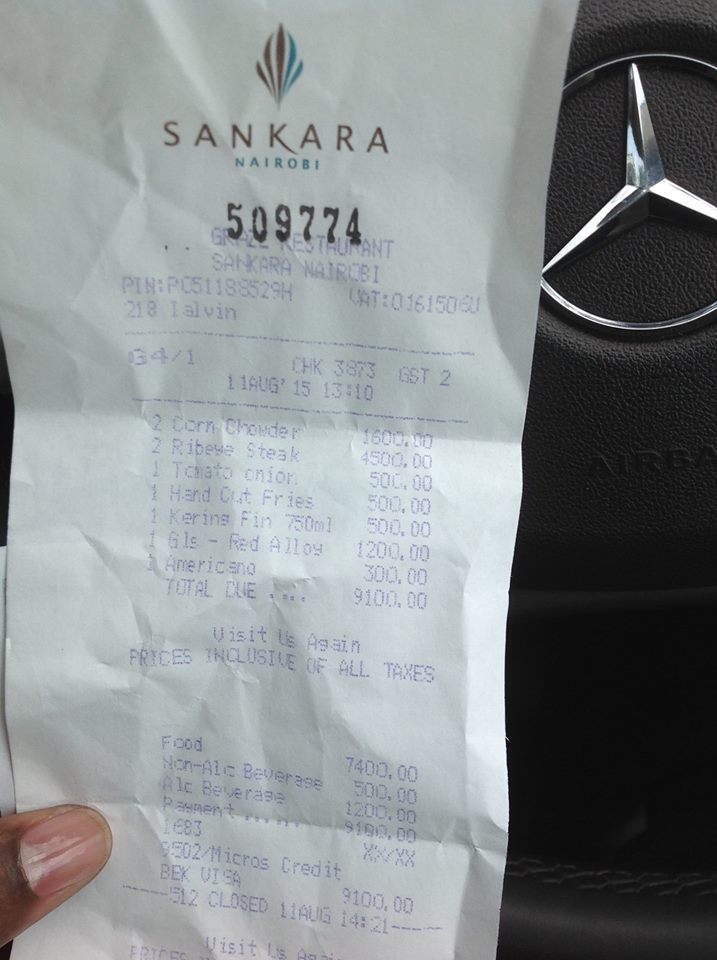 Is Sankara Hotel inflating customer bills through parking fee charges?