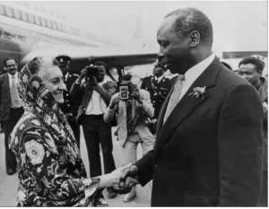 President Moi with I. Ghandhi