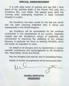 President Uhuru statement - Bizna