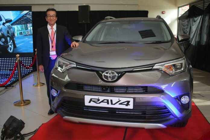 Sachio Yotsukura Toyota Kenya MD with the new Toyota RAV4 - Bizna