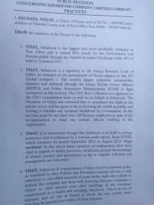 I'm not corrupt: Bob Collymore distances himself from fraud report 1 Part of the report table before parliament's finance committee and published by controversial blogger Cyprian Nyakundi.