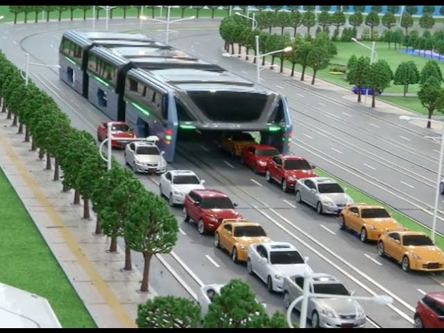 China unveils elevated bus to tackle traffic jams