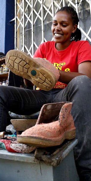 I make Sh. 40,000 monthly from my shoe-cleaning business