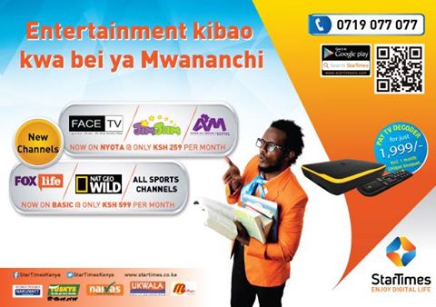 List StarTimes  adds new channels on Sh 599 basic bouquet 