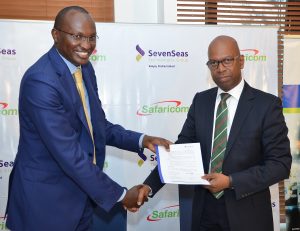 Mike Macharia,CEO Seven Seas Technologies With Bob Collymore CEO Safaricom.