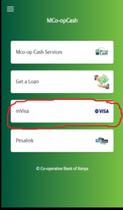 Access Visa Services on your phone with Co-op Bank's mVisa