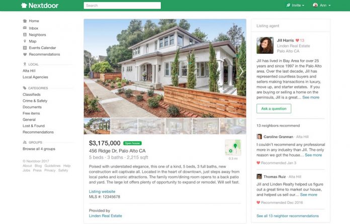 Nextdoor social media network