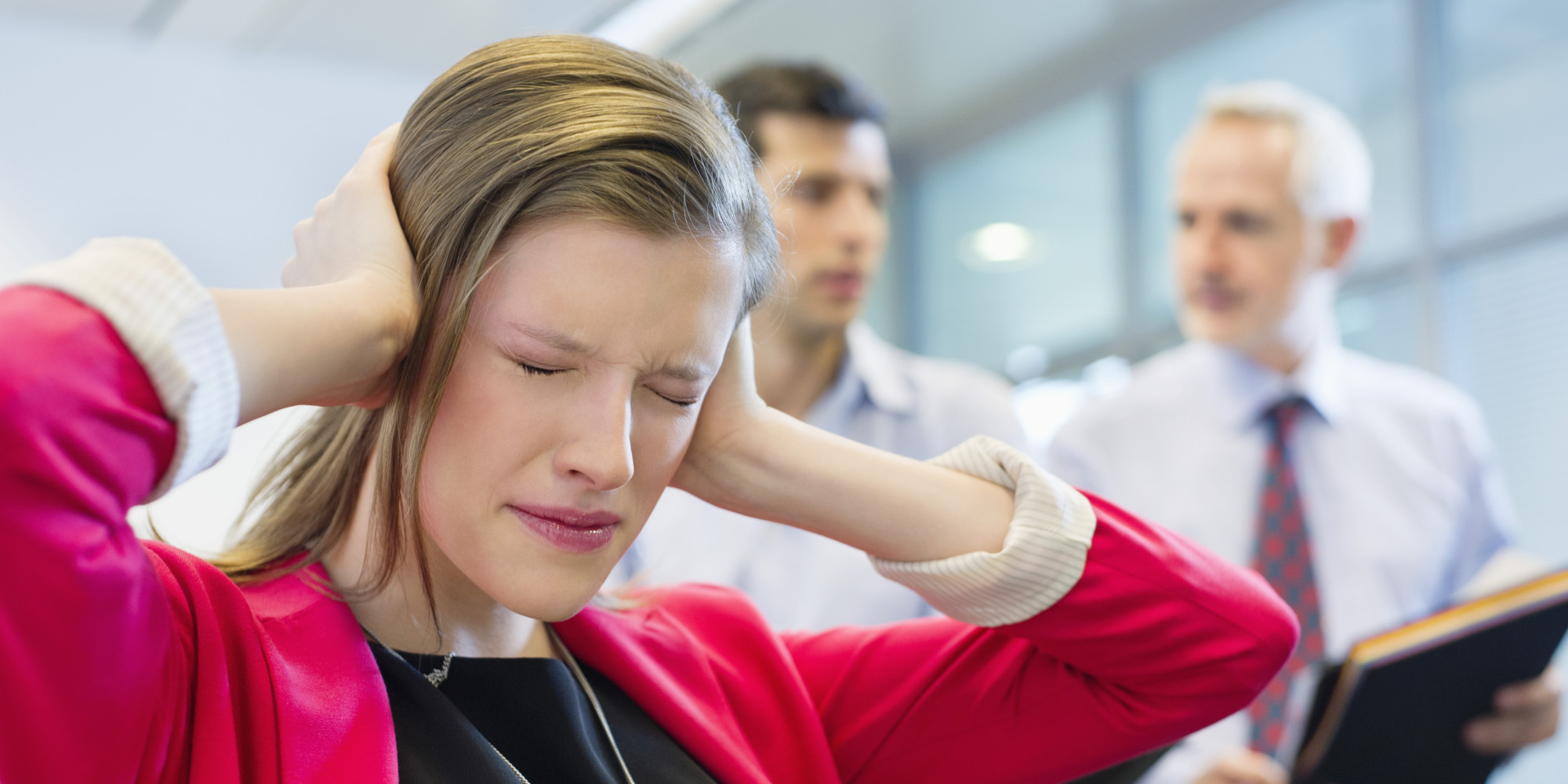 Female worker feeling frustrated.