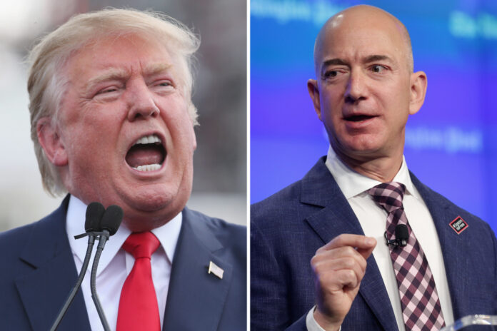 President Donald Trump and Amazon Founder & CEO Jeff Bezos