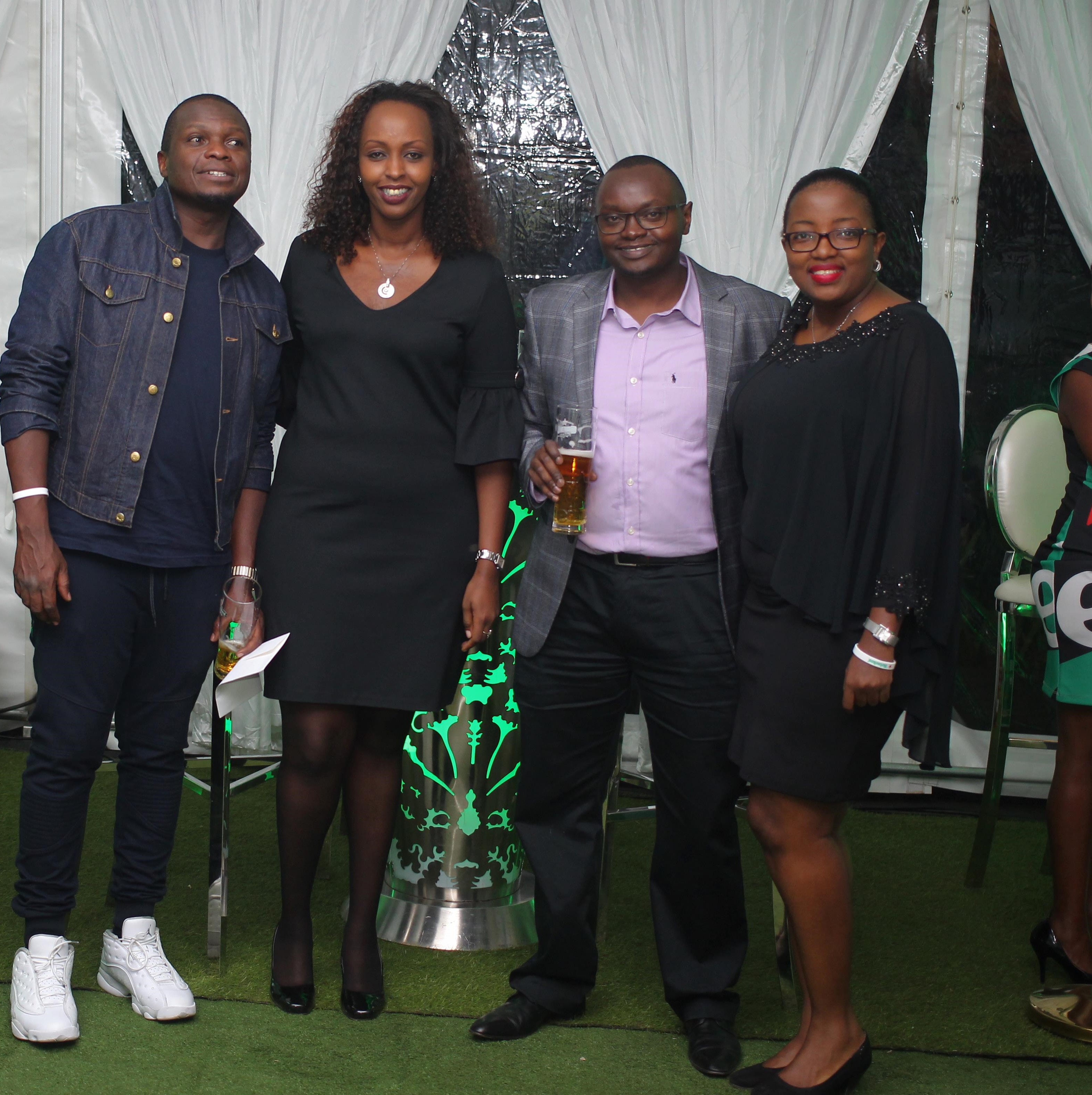 George Lutta Director 1824, Heineken Sales Capability Operations Manager Nina Ndabaneze, Finance Manager Charles Waweru and Marketing Manager East Africa Njeri Mburu all smiles.