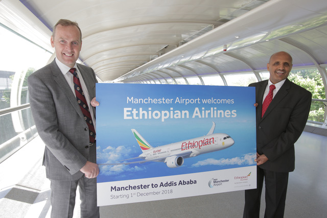 MANCHESTER AIRPORT SECURES FLIGHTS TO ADDIS ABABA WITH ETHIOPIAN AIRLINES
