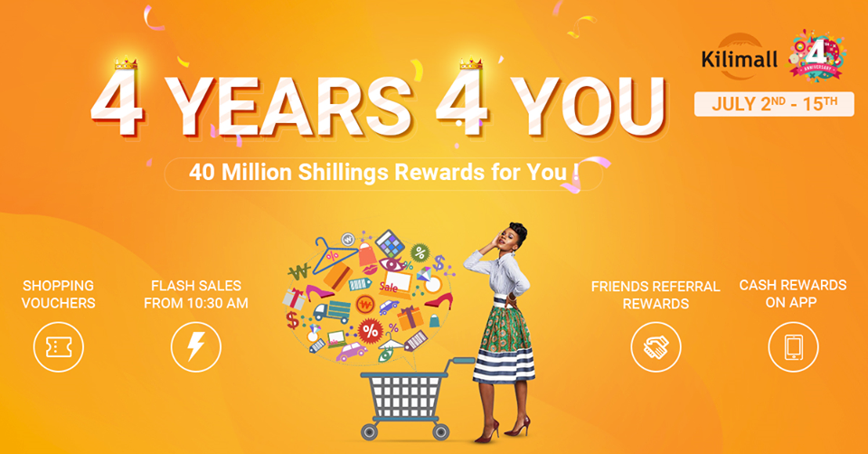 Kilimall to reward customers with Sh. 40 million goods as it marks 4th anniversary