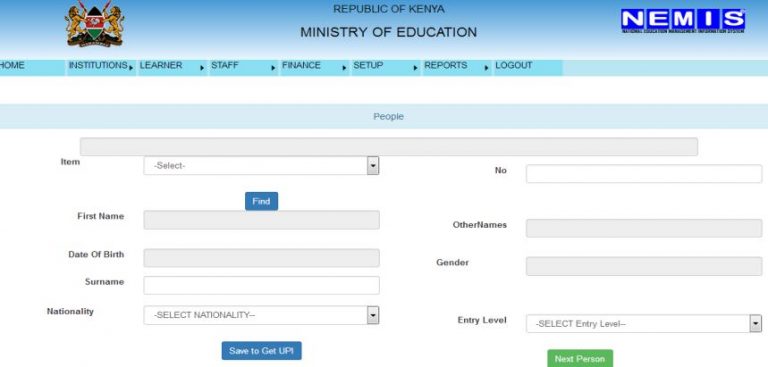NEMIS Registration Portal