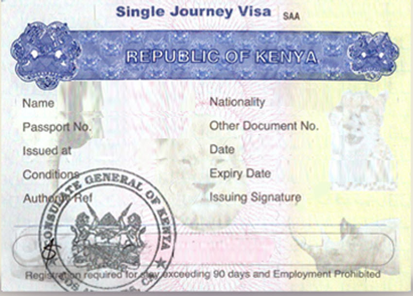 visa requirements to travel to kenya