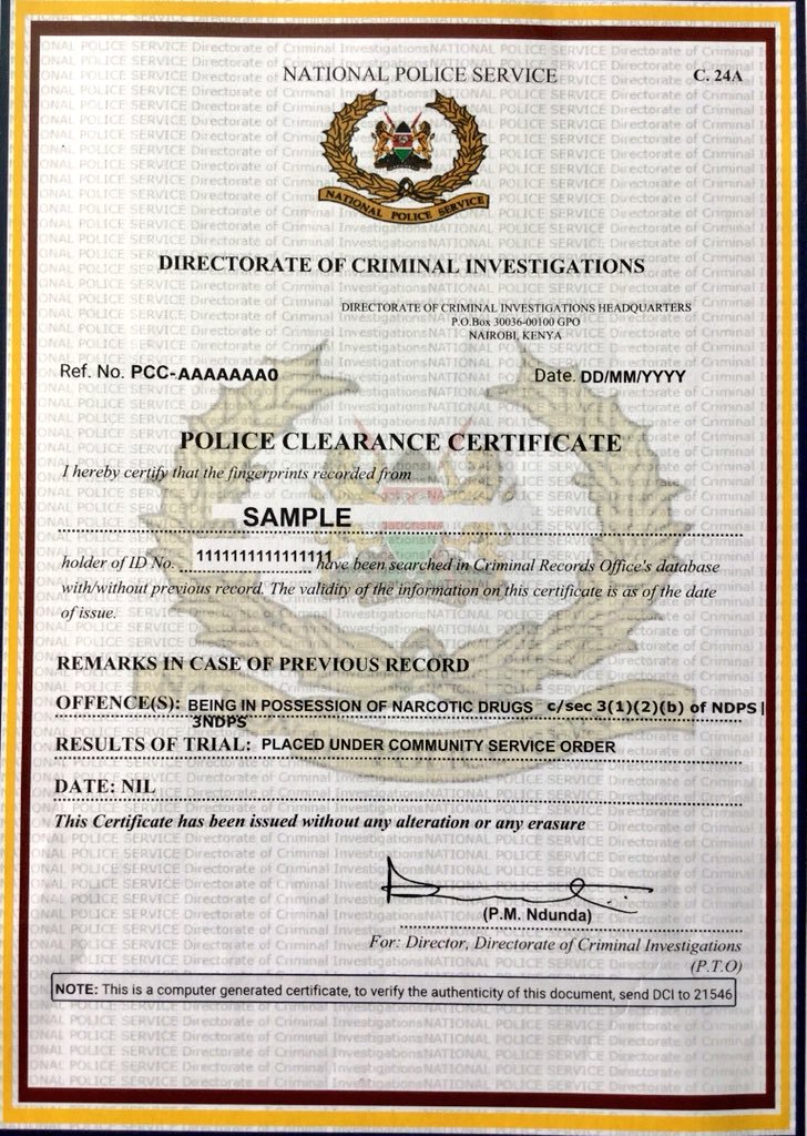 conduct certificate good apply of apply Kenya Conduct How Good Certificate to in for