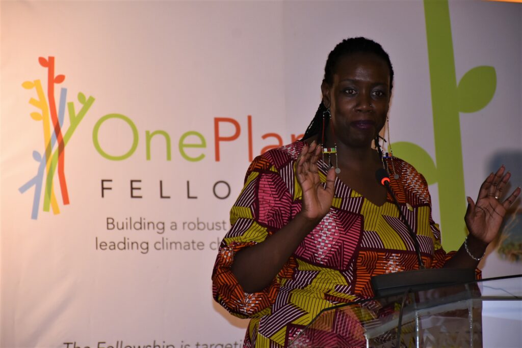 Wanjiru Kamau-Rutenberg, Director, AWARD, addressing participants at the launch of the inaugural cohort of the One Planet Fellowship held in Nairobi Kenya in September 2019 - Bizna Kenya