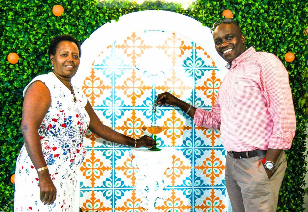 (L-R) East Africa Breweries MD Jane Karuku and Kenya Breweries MD John Musunga at the Tanqueray Sevilla launch. The introduction of Tanqueray Flor de Sevilla follows a successful revamp of the gin category by KBL - Bizna Kenya