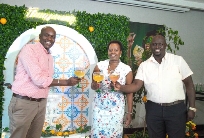 (L-R) Kenya Breweries MD John Musunga, East Africa Breweries MD Jane Karuku and KBL Commercial Director, Joel Kamau. The introduction of Tanqueray Flor de Sevilla follows a successful revamp of the gin category by KBL - Bizna Kenya