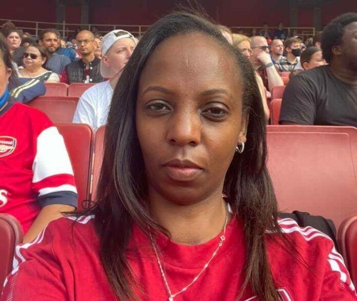 Arsenal chef Bernice Kariuki at the Emirates Stadium. She has also worked with a number of five-star hotels in England. [Photo/ Facebook]