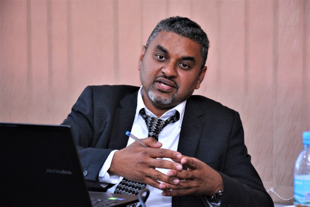 Mr. Zahir Saleh, Group Chief Executive Officer, Tanelec Limited during the factory visit in Arusha, Tanzania - Bizna Kenya