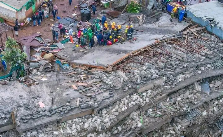 Ruaka building collapses over home, family trapped inside