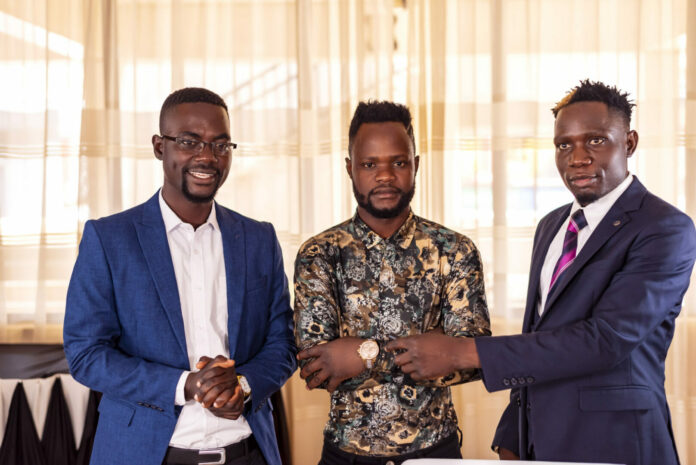 From Left Micah Wanyenje, Harry Richie and Steve Kay during the launch of the Magharibi Fest at Tourist Hotel in Bungoma - Bizna Kenya (Picture Courtesy)