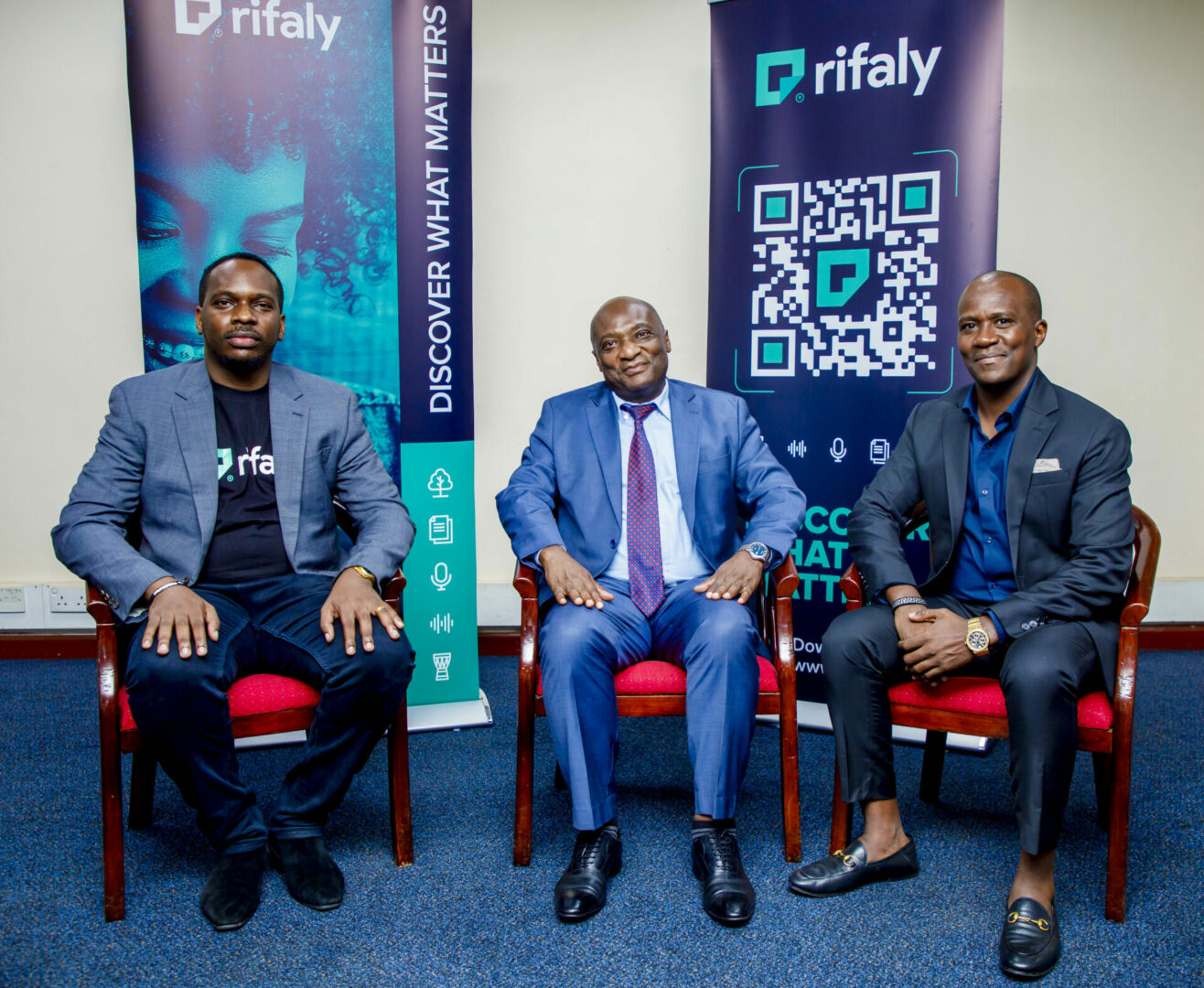 Mr. Johannes Lutainulwa - Business Director Rifaly App Center: H.E. Ambassador Dr. John Stephen Simbachawene - Tanzania's Ambassador to Kenya Right: Mr. Edwin Bruno - CEO Smart Africa Group - Bizna Kenya (Picture Courtesy)