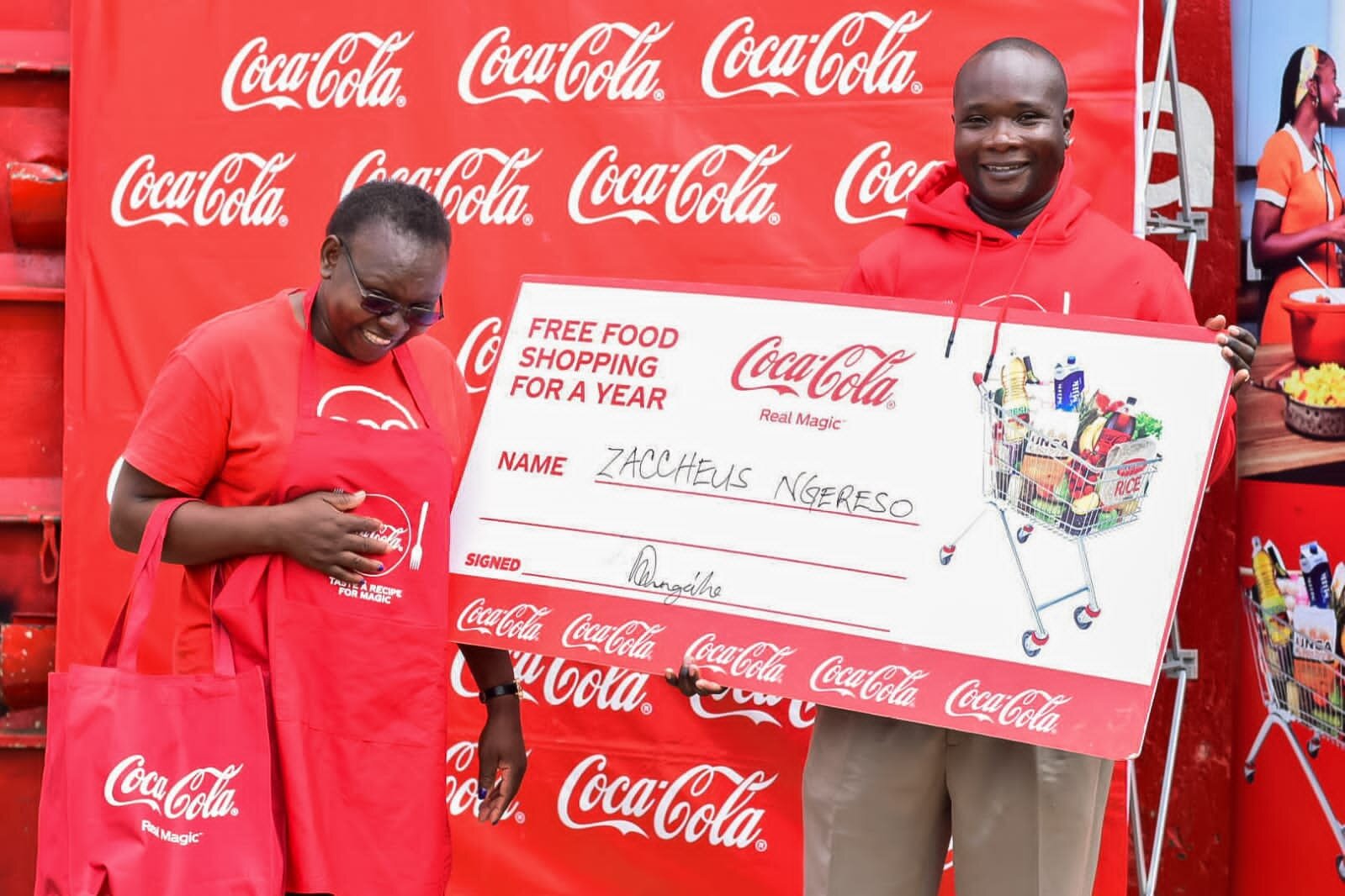 Zaccheus Ngereso Wins One Year Free Food Shopping From Coca Cola