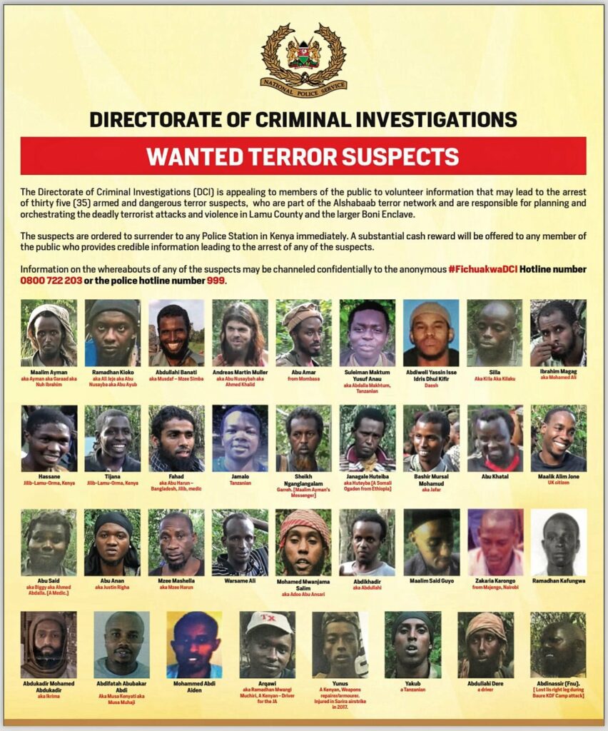 Do you know them? Kindiki releases names, photos of 35 most wanted terror suspects 1 Do you know them? Kindiki releases names, photos of 35 most wanted terror suspects