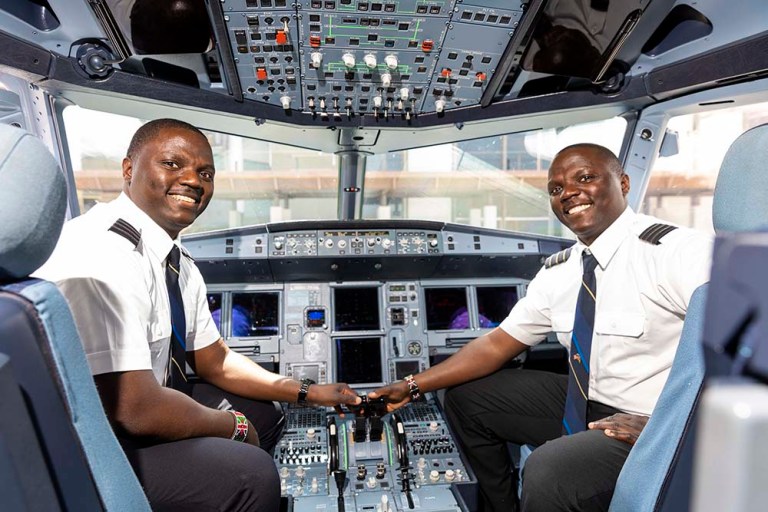 Alex and Alan: Kenyan twin pilots who fly for same US airline