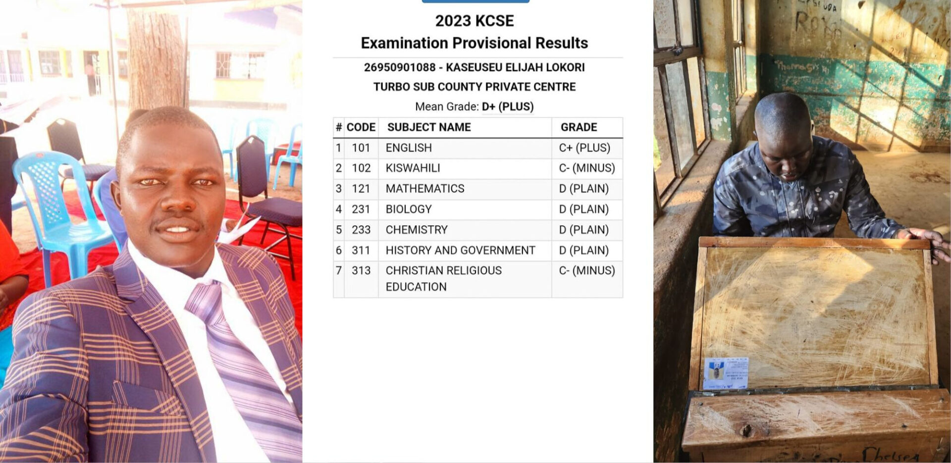 MCA celebrates scoring D+ in KCSE 2023, vows to bag university degree