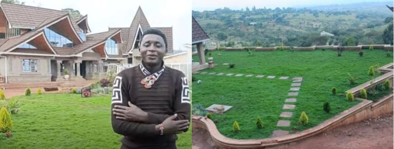 Poor boy who molded Ruto’s house shows off his posh home with well-manicured lawn