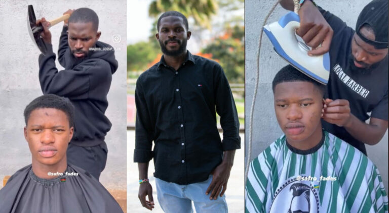 Meet Nairobi barber charging Sh. 8,000 to shave clients with knives, hammer, spades