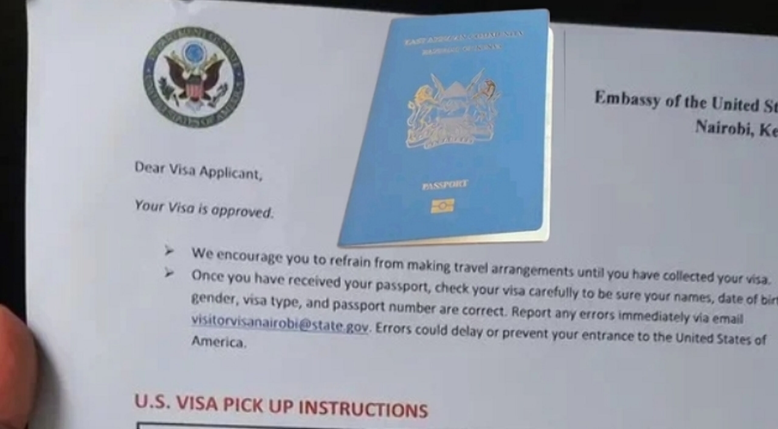 I got 'Blue Paper' when my US visa was approved, then hours later got 'Yellow Paper'