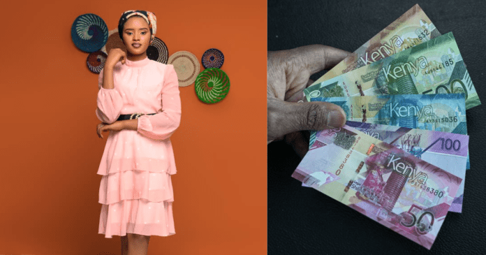 Margaret Njeri and a picture of Kenyan currency