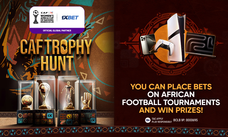 CAF Trophy Hunt: Win iPhone, MacBook, PlayStation, and other prizes in 1xBet promo!