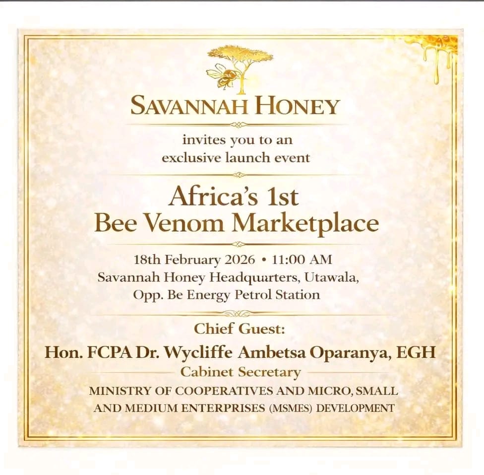 Africa’s first Bee Venom marketplace launched in Kenya: A new frontier for high-value agriculture 1 Africa’s first Bee Venom marketplace launched in Kenya: A new frontier for high-value agriculture