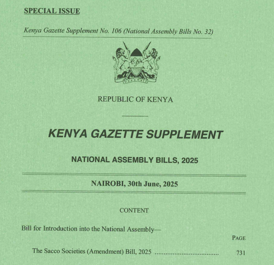 New SACCO Amendment Bill 2025 could change how Kenyans save and borrow