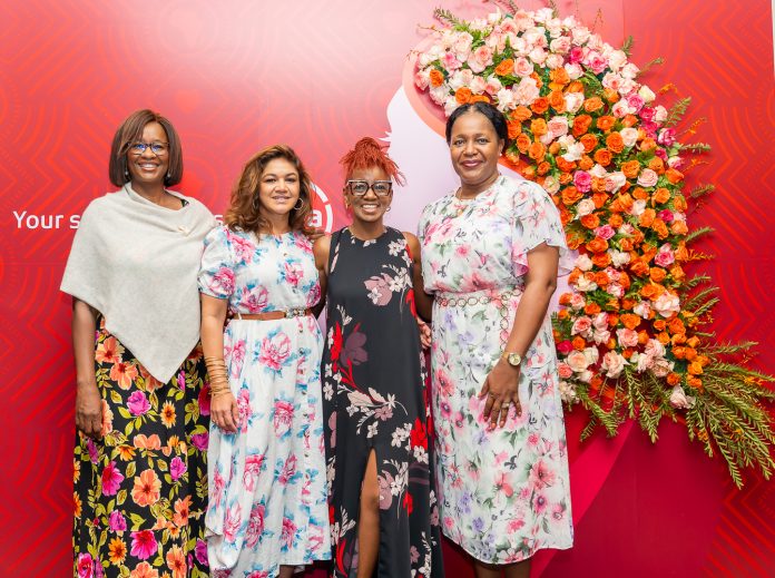 R-L: Absa Bank Kenya Strategic Partnerships Director Elizabeth Wasunna, Marketing and Corporate Affairs Director Mwihaki Wachira, Affluent Business Director Seema de Souza and Mboya Wangong’u and Waiyaki Advocates Managing Partner Gladys Mboya during the Absa Flowers and Brunch event celebrating Mother's Day for customers.
