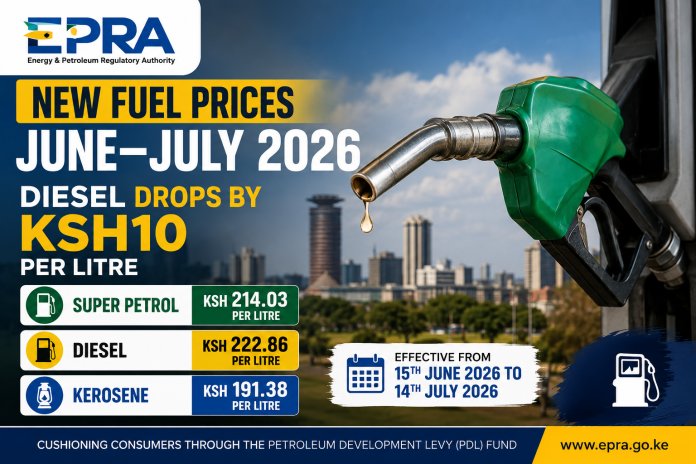 June fuel price review: diesel drops by KSh10 per litre