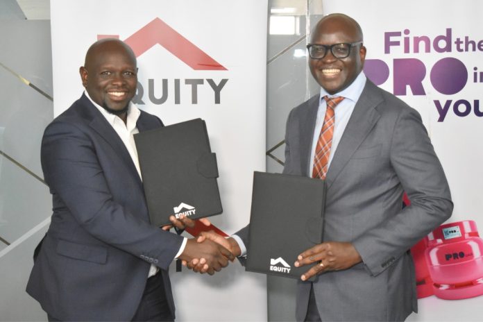 Left- Joel Kamau, Managing Director Proto Energy and Moses Nyabanda, Managing Director, Equity Bank Kenya, during the partnership signing between Proto Energy and Equity Bank Kenya. The partnership will expand access to financing adoption of LPG solutions