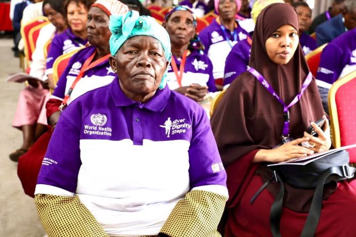 Older person during the celebration