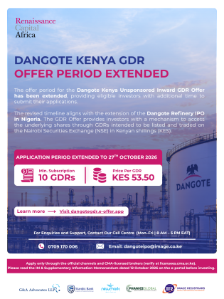 Dangote Kenya GDR Offer Closing Date Extended to 27 October 2026