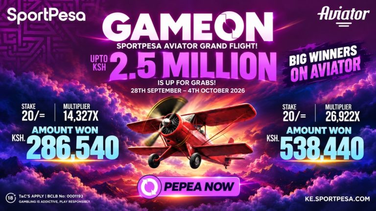 Aviator Grand Flight puts KSh 2.5 million up for grabs as SportPesa spotlights big winners